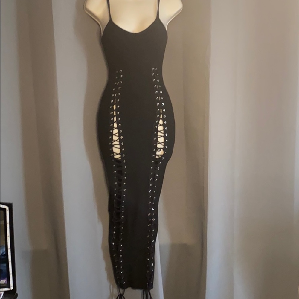 Tie up midi dress